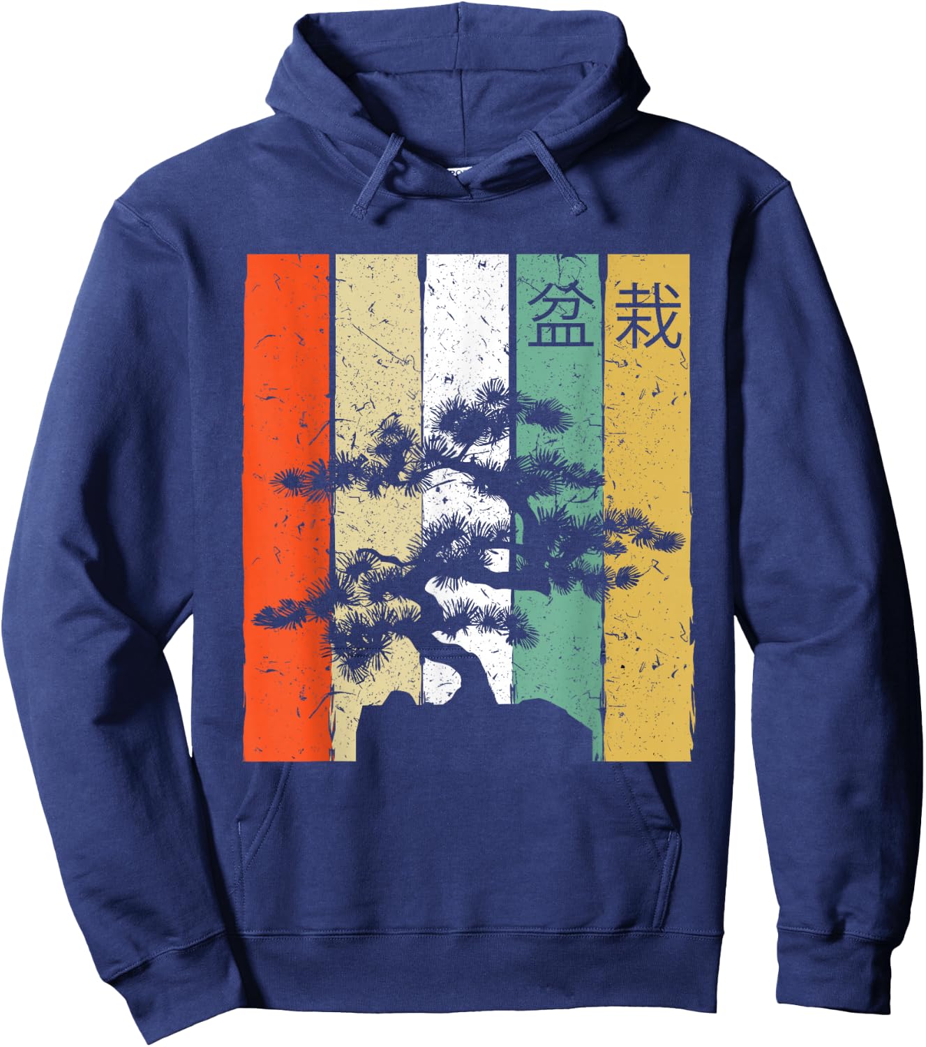 Vintage Bonsai Tree Shirt Retro Japanese Bonsai shirt Bonsai Hoodie - Hoodie | Navy