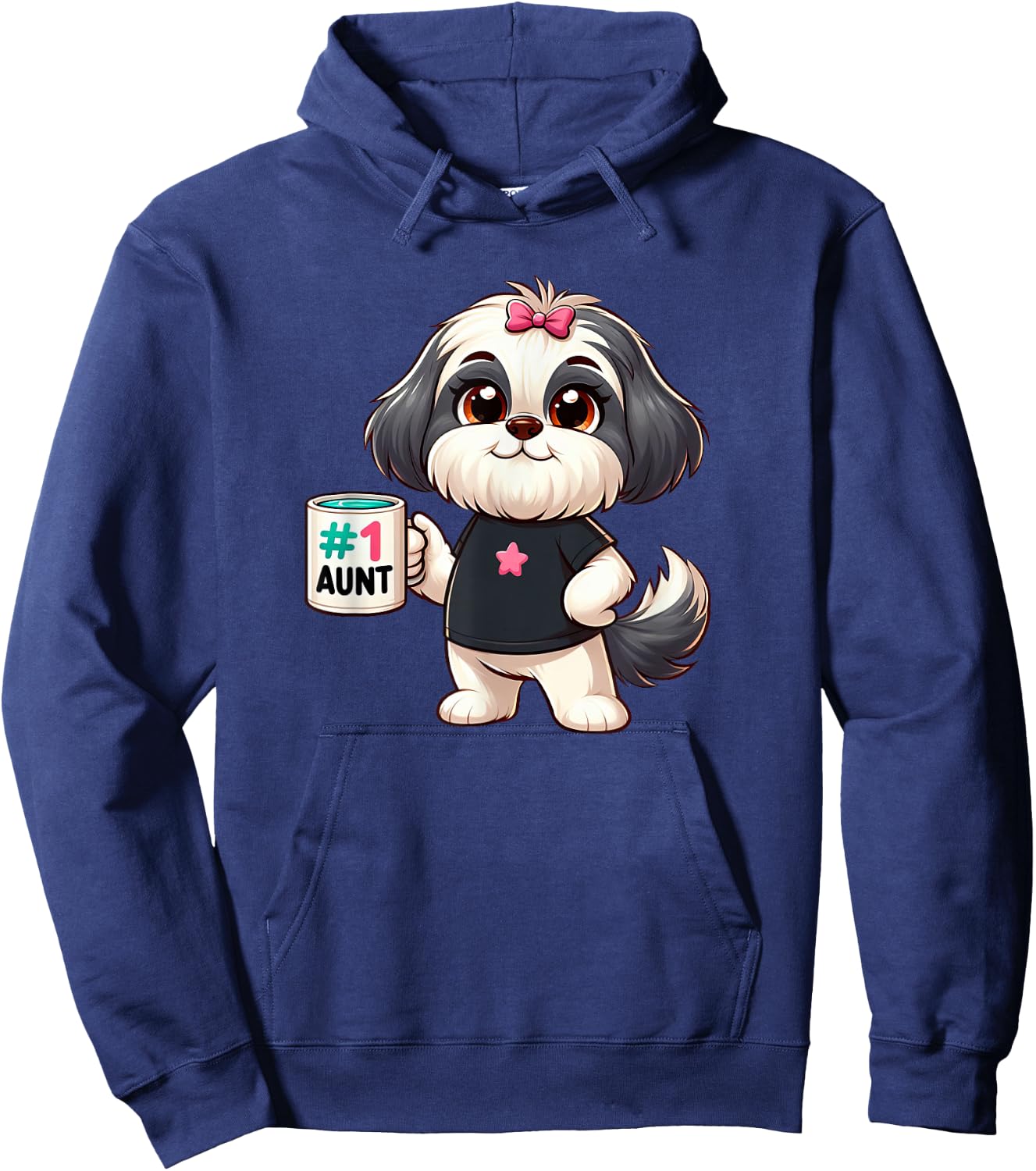 Shih Tzu Aunt Dog Funny Family Hoodie - Hoodie | Navy