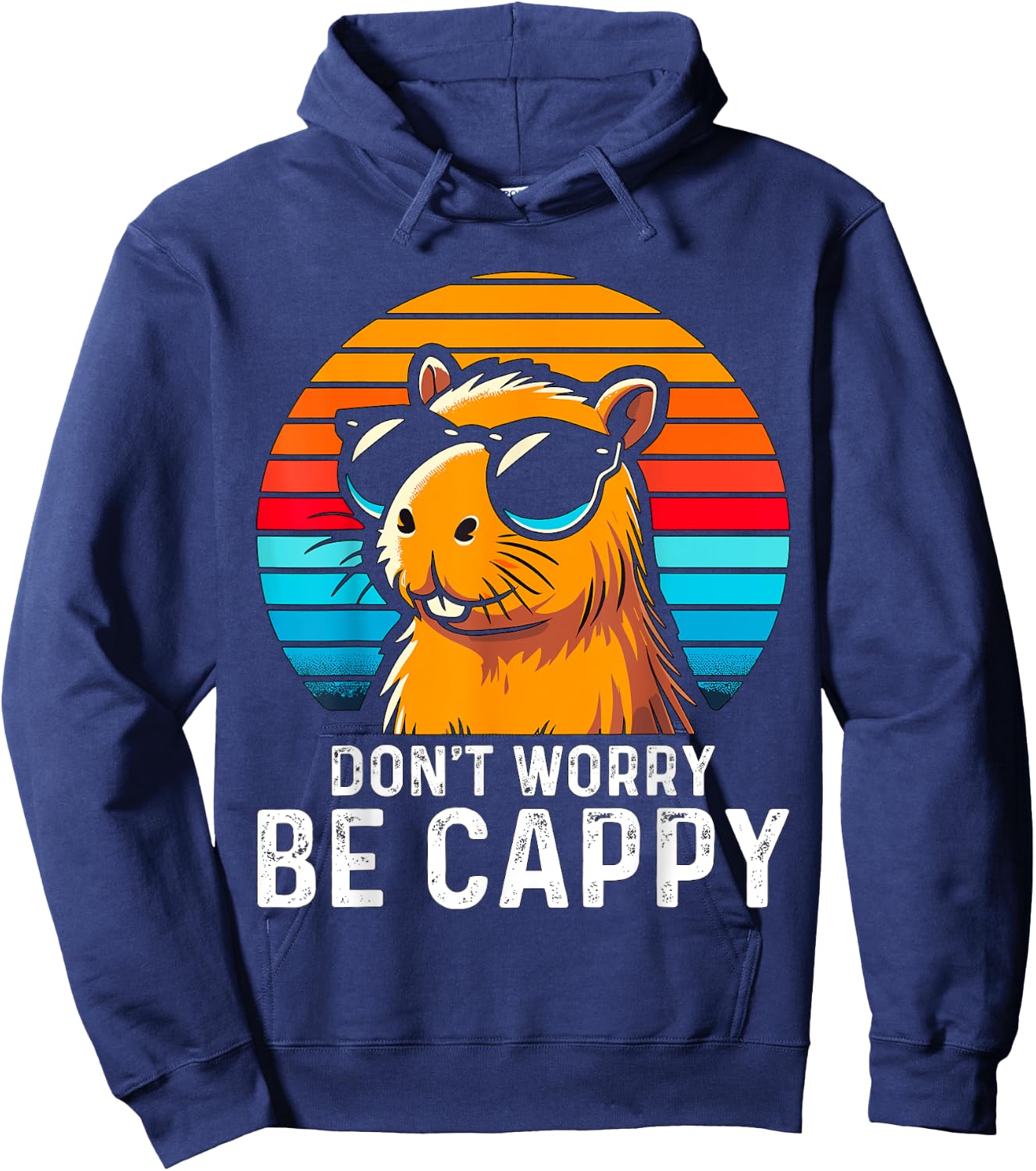 Don't worry be Cappy Capybara Hoodie - Hoodie | Navy