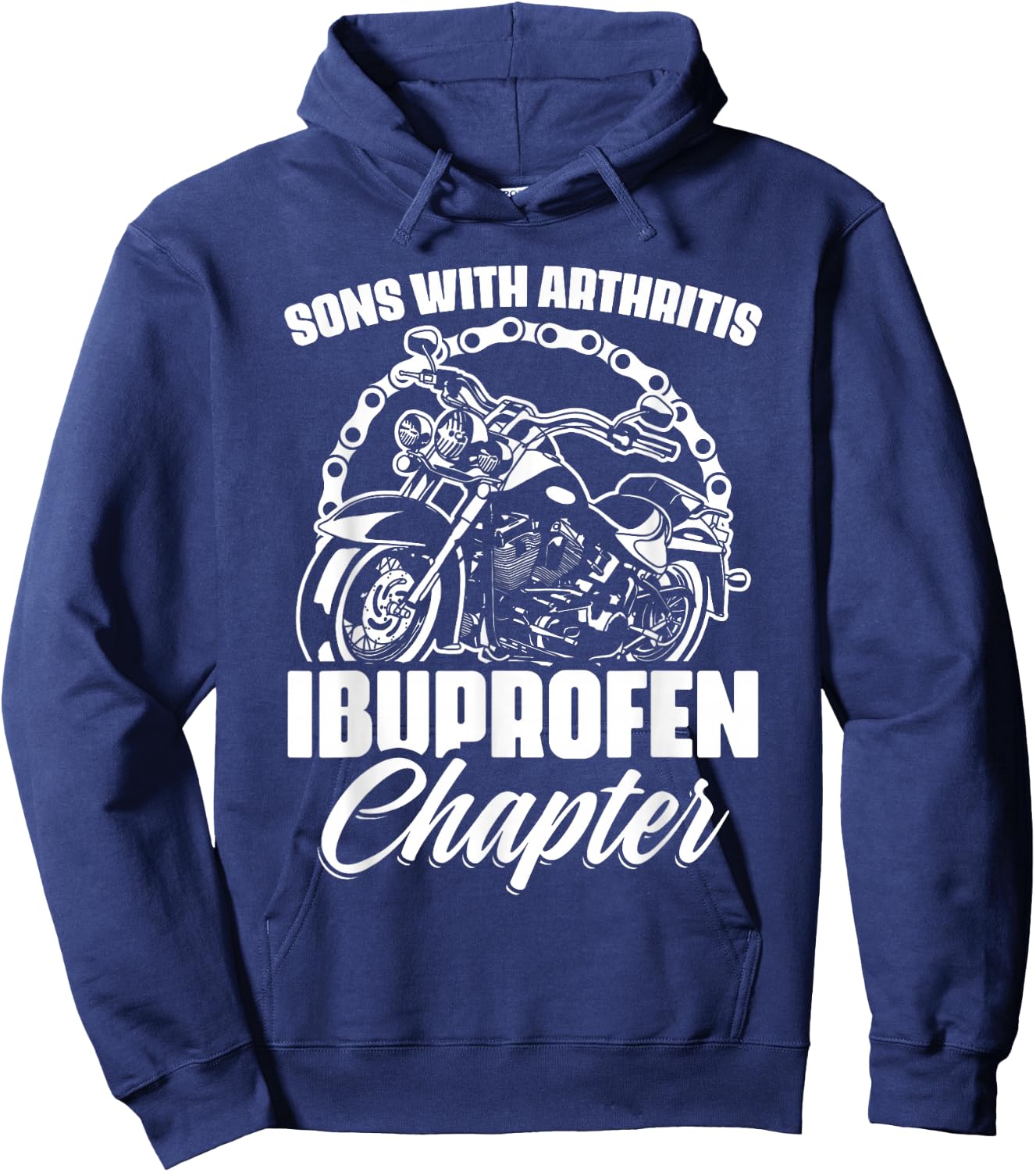 Sons With Arthritis Ibuprofen Chapter Grandpa Motocyclist Hoodie - Hoodie | Navy