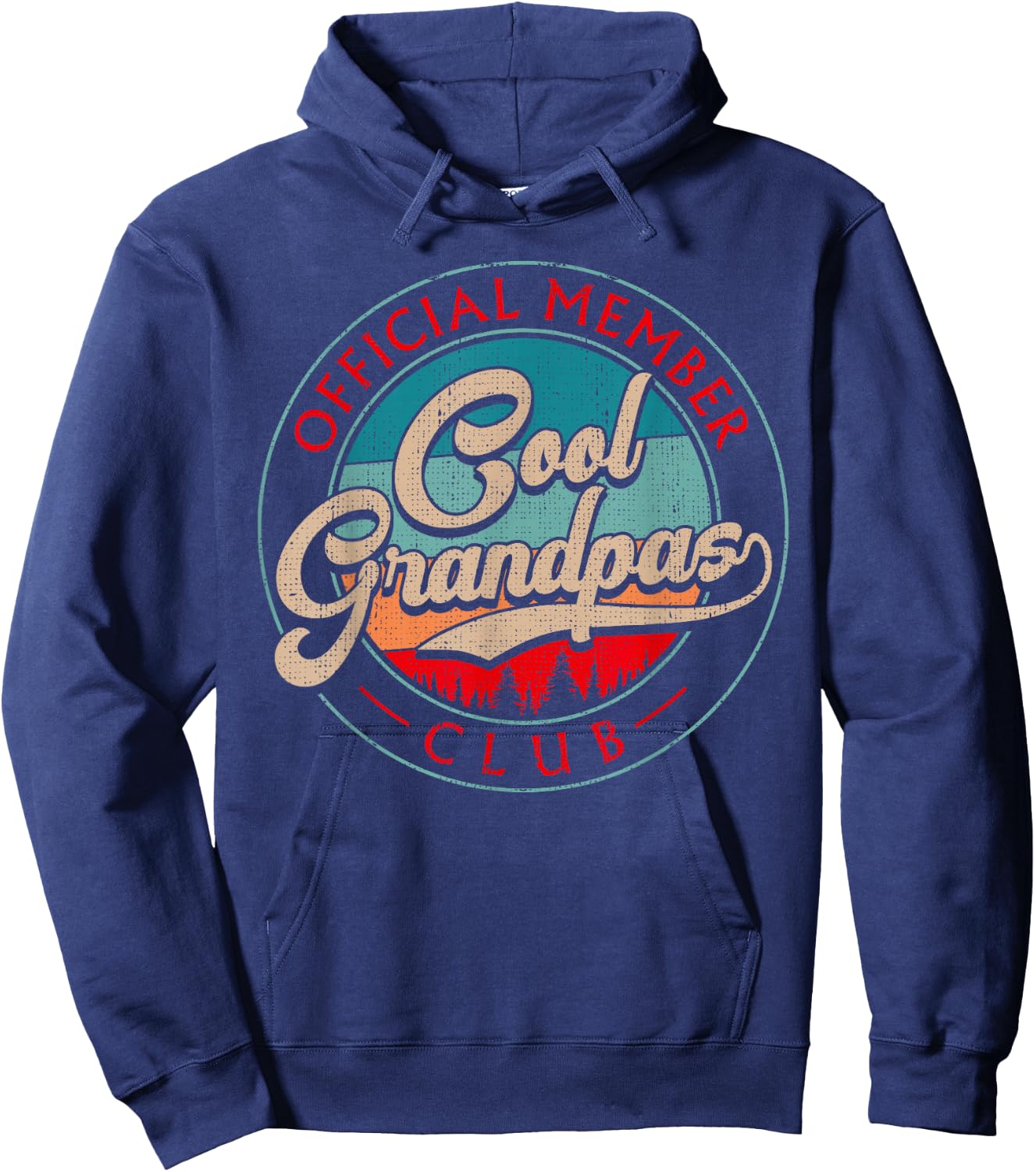 Grandpa Vintage Cool Grandpas Club Official Member Funny Hoodie - Hoodie | Navy
