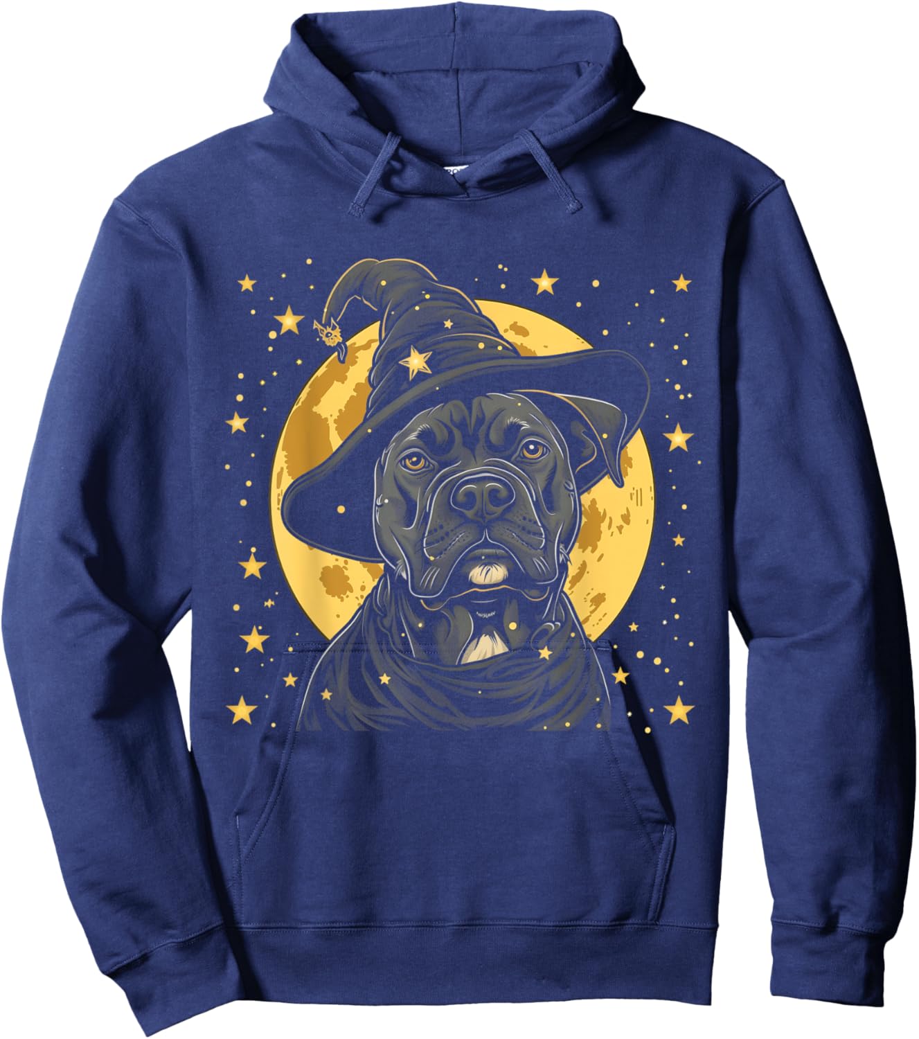 Pitbull Halloween Dog Wizard Hat Funny Cute Witch Costume Hoodie - Hoodie | Navy