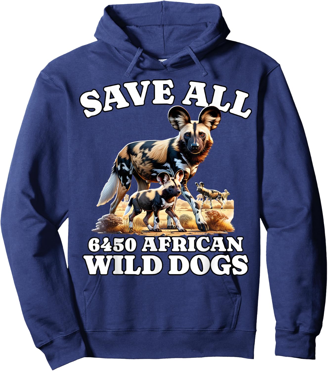 Save African Wild Dog Hoodie - Hoodie | Navy