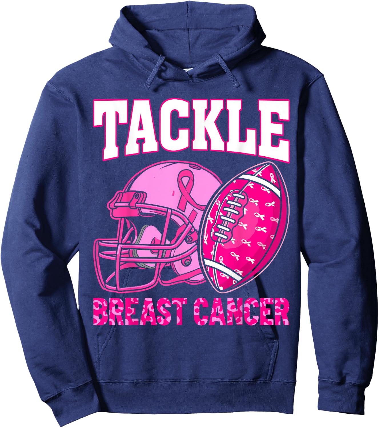 Tackle Breast Cancer Awareness American Football Women Kids Hoodie - Hoodie | Navy