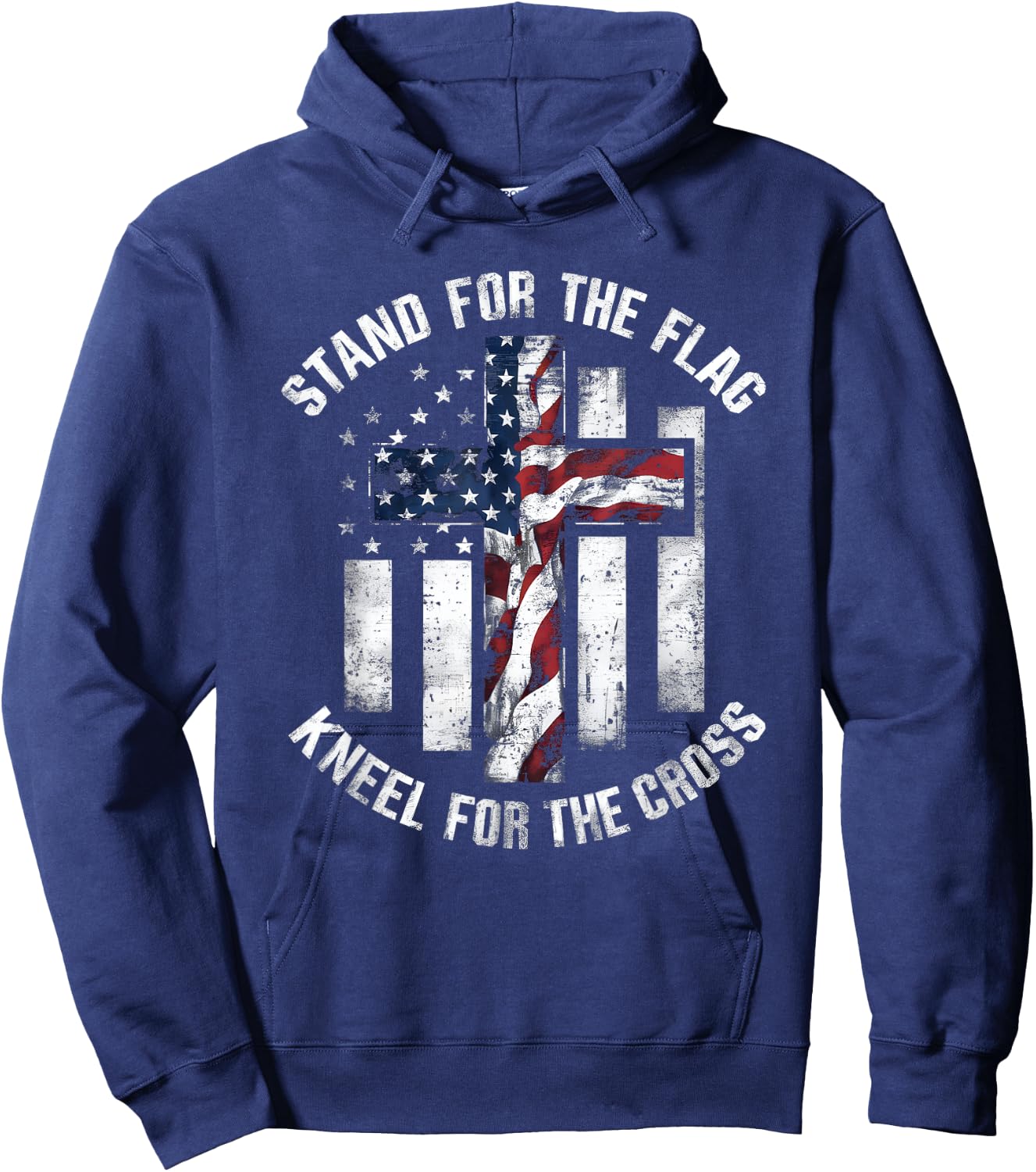 Patriot USA Flag Religious Quote 4th of July Christian Faith Men Hoodie - Hoodie | Navy