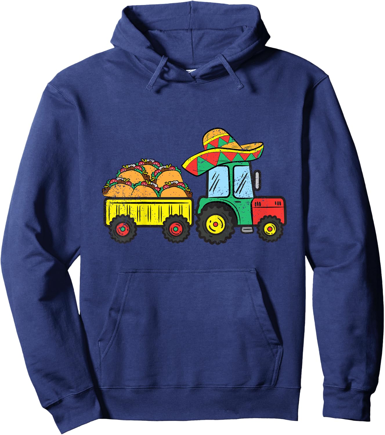 Kids Taco Tractor Cinco De Mayo Mexican Food Fiesta Toddler Boys Hoodie - Hoodie | Navy