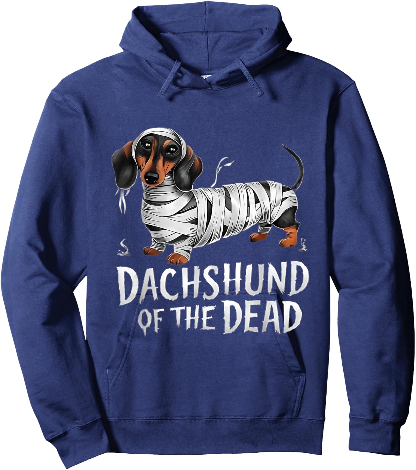 Dachshund of Dead Halloween Mummy Dog Hoodie - Hoodie | Navy
