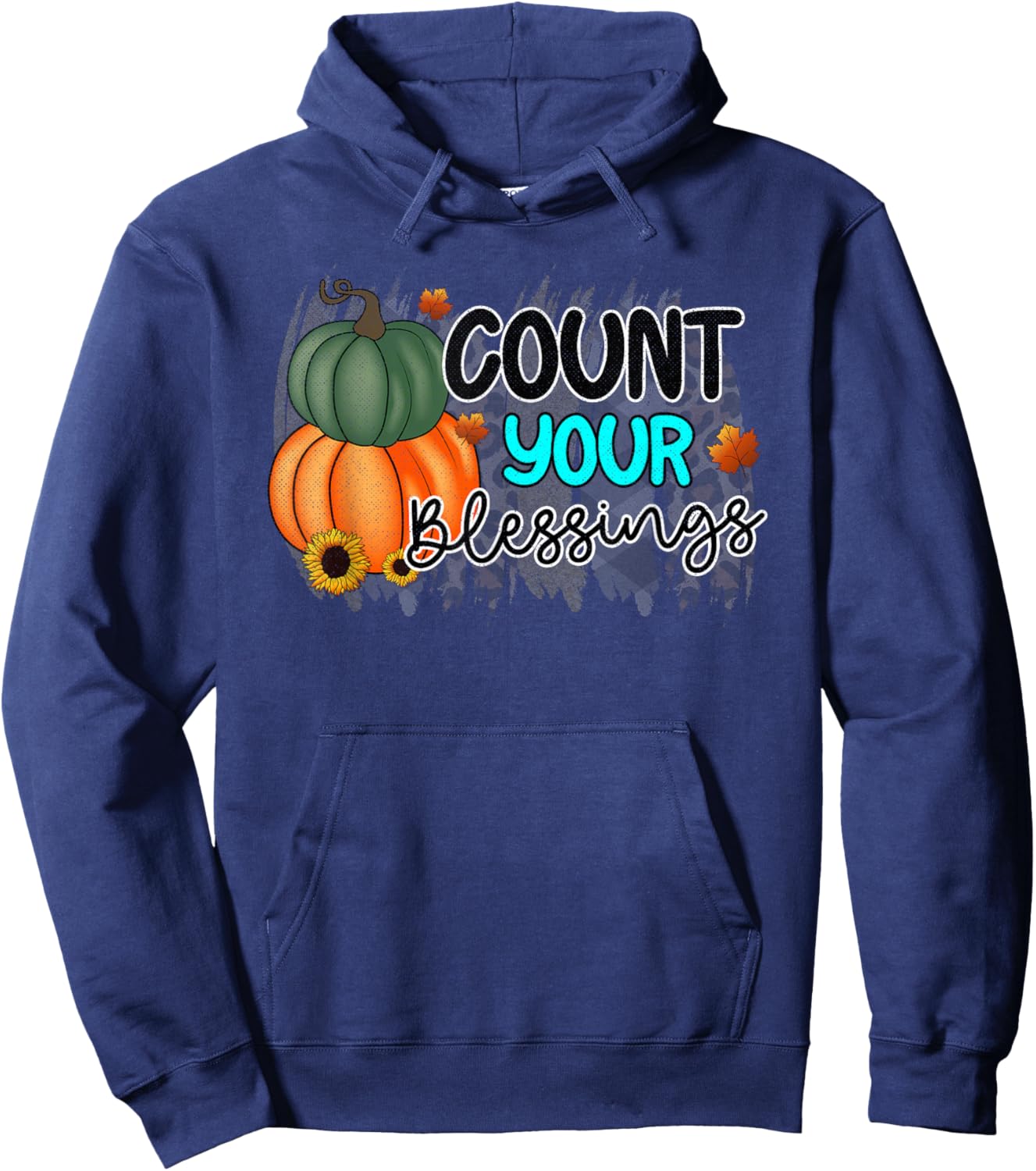 Count Your Blessings Cute Thanksgiving Hoodie - Hoodie | Navy