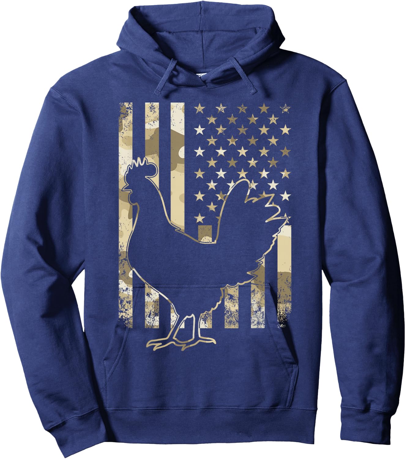 Chicken US American Flag Patriotic Chicken Lover 4th of July Hoodie - Hoodie | Navy