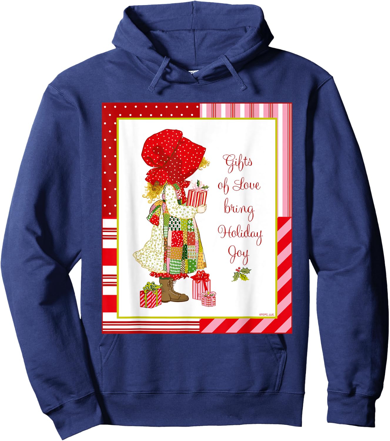 Holly Hobbie Classic Christmas Gifts Love Bring Holiday Joy Hoodie - Hoodie | Navy