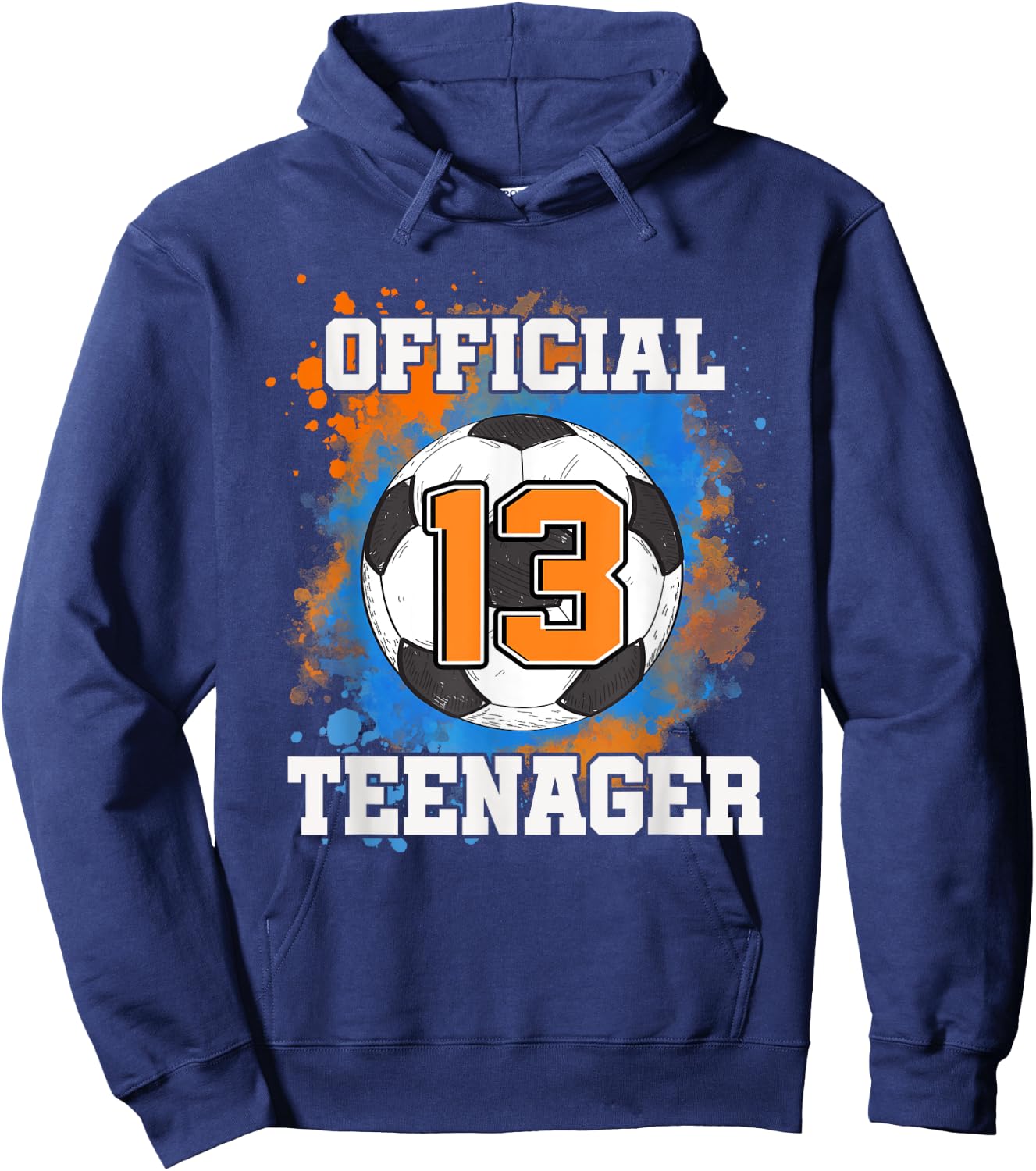 Official Teenager 13th Birthday 13 Years Old Soccer Ball Hoodie - Hoodie | Navy