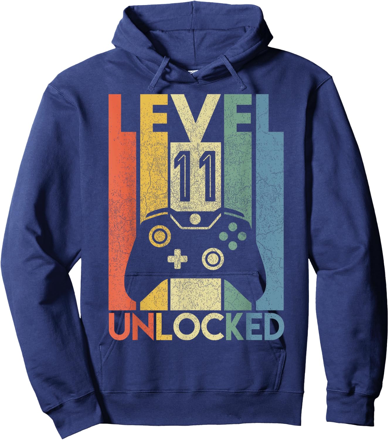 Level 11 Unlocked Shirt Funny Video Gamer 11th Birthday Gift Hoodie - Hoodie | Navy