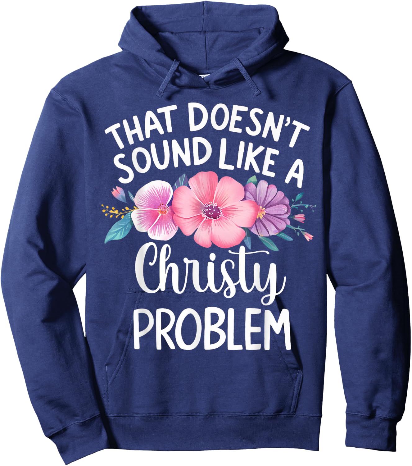 CHRISTY Personalized Cute Flower Girls CHRISTY Name Hoodie - Hoodie | Navy