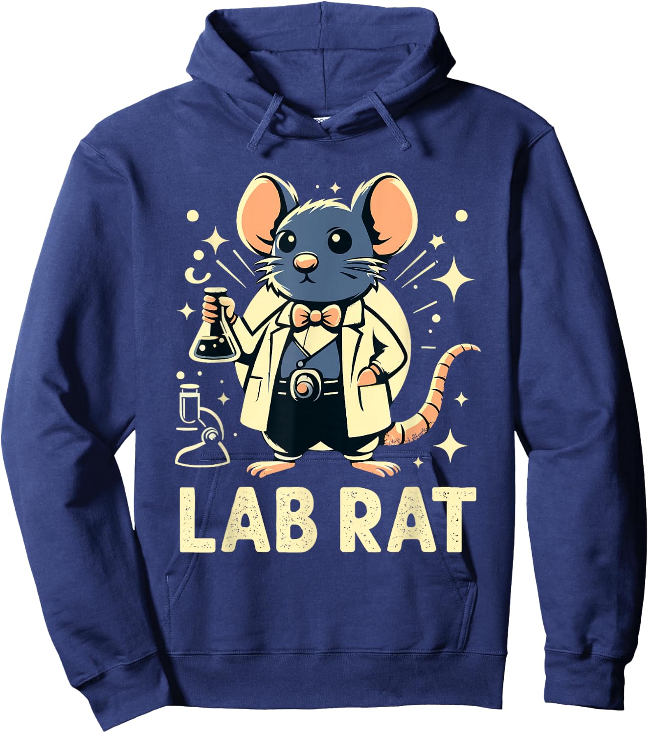 Adorable Lab Rat Scientist Cartoon Hoodie - Hoodie | Navy