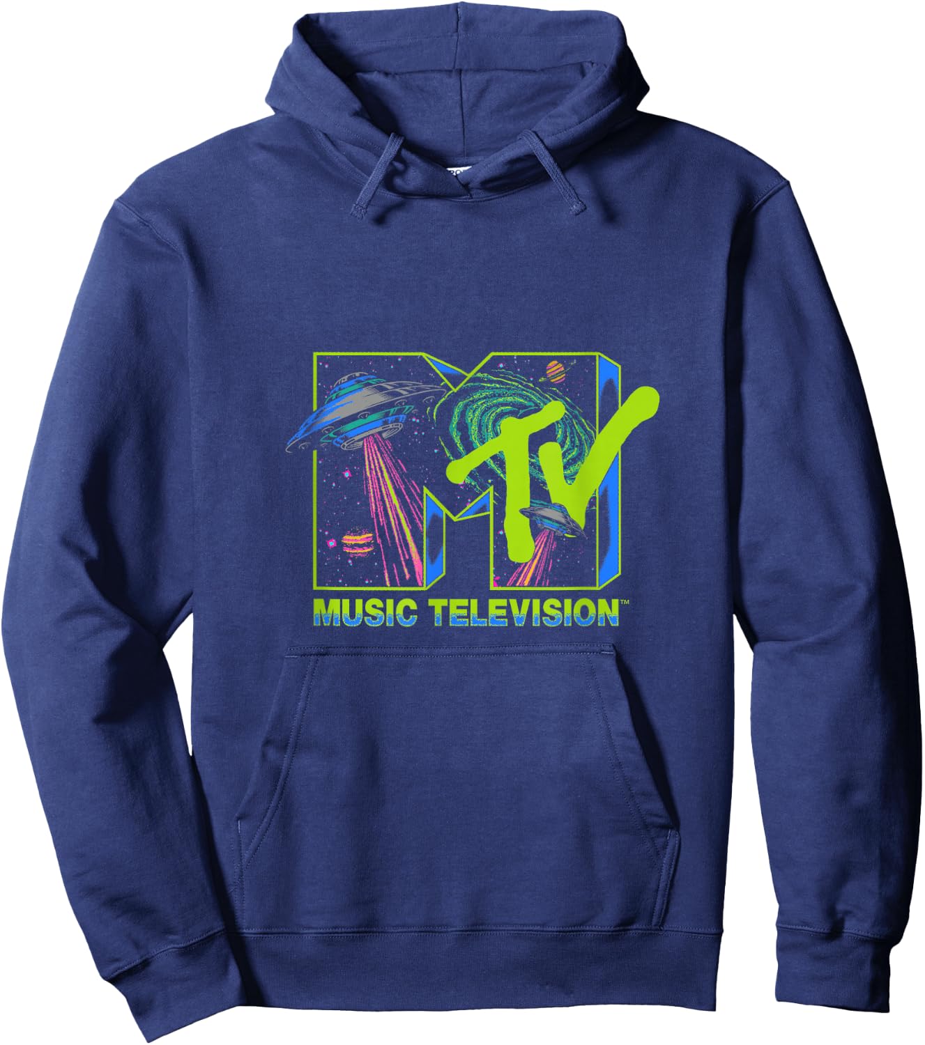 MTV Music Television Alien Invasion UFO Hoodie - Hoodie | Navy