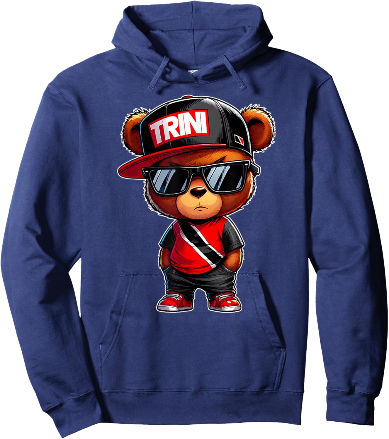 Trini Teddy Bear Cute Trinidad Flag Trinidadian Carnival Art Hoodie - Hoodie | Navy