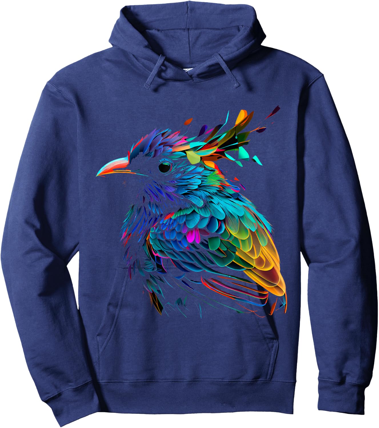 Colorful Abstract Bird Art Colorful Feathers Hoodie - Hoodie | Navy