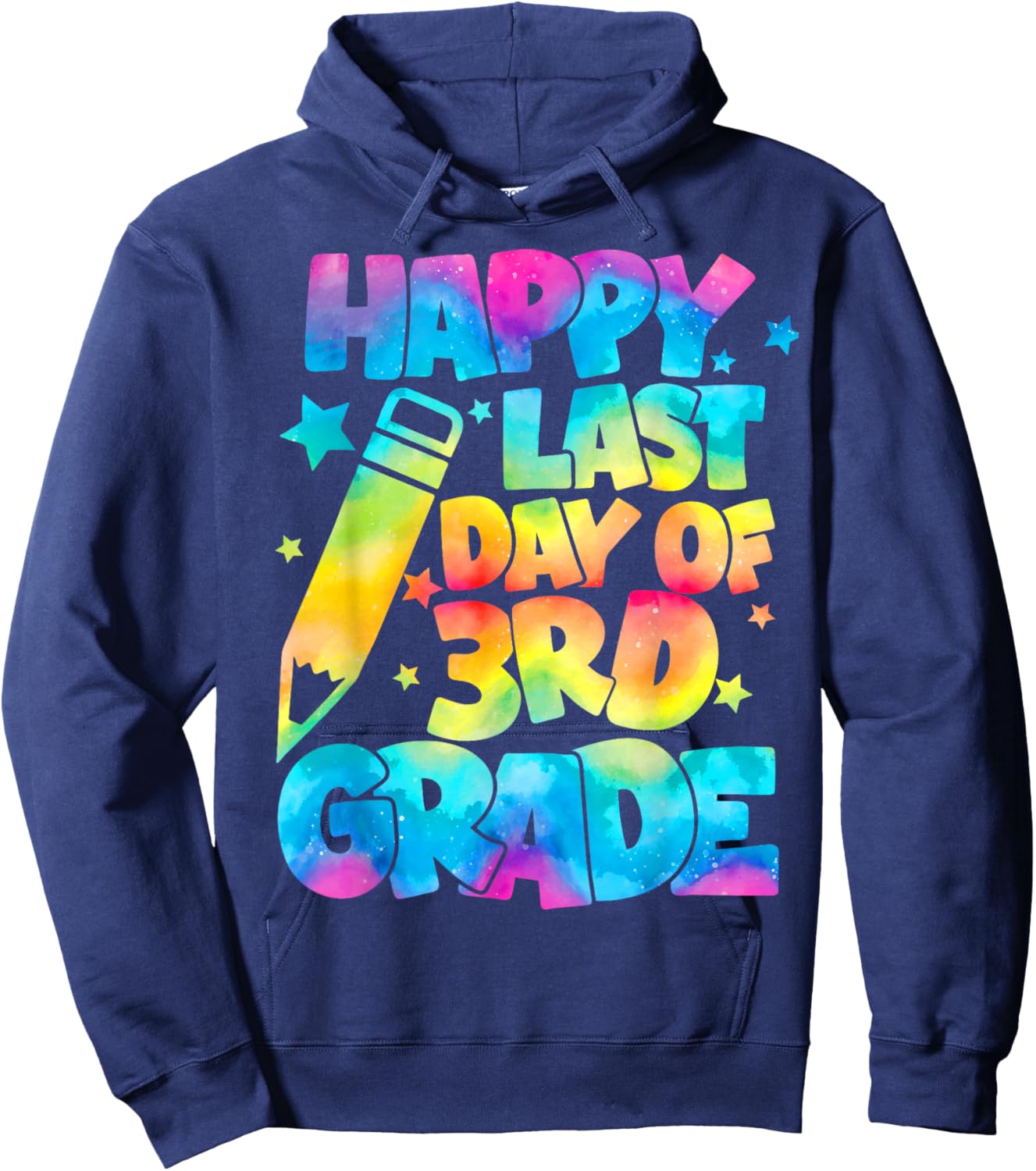 Happy Last Day of Third 3rd Grade Teacher Student Graduation Hoodie - Hoodie | Navy
