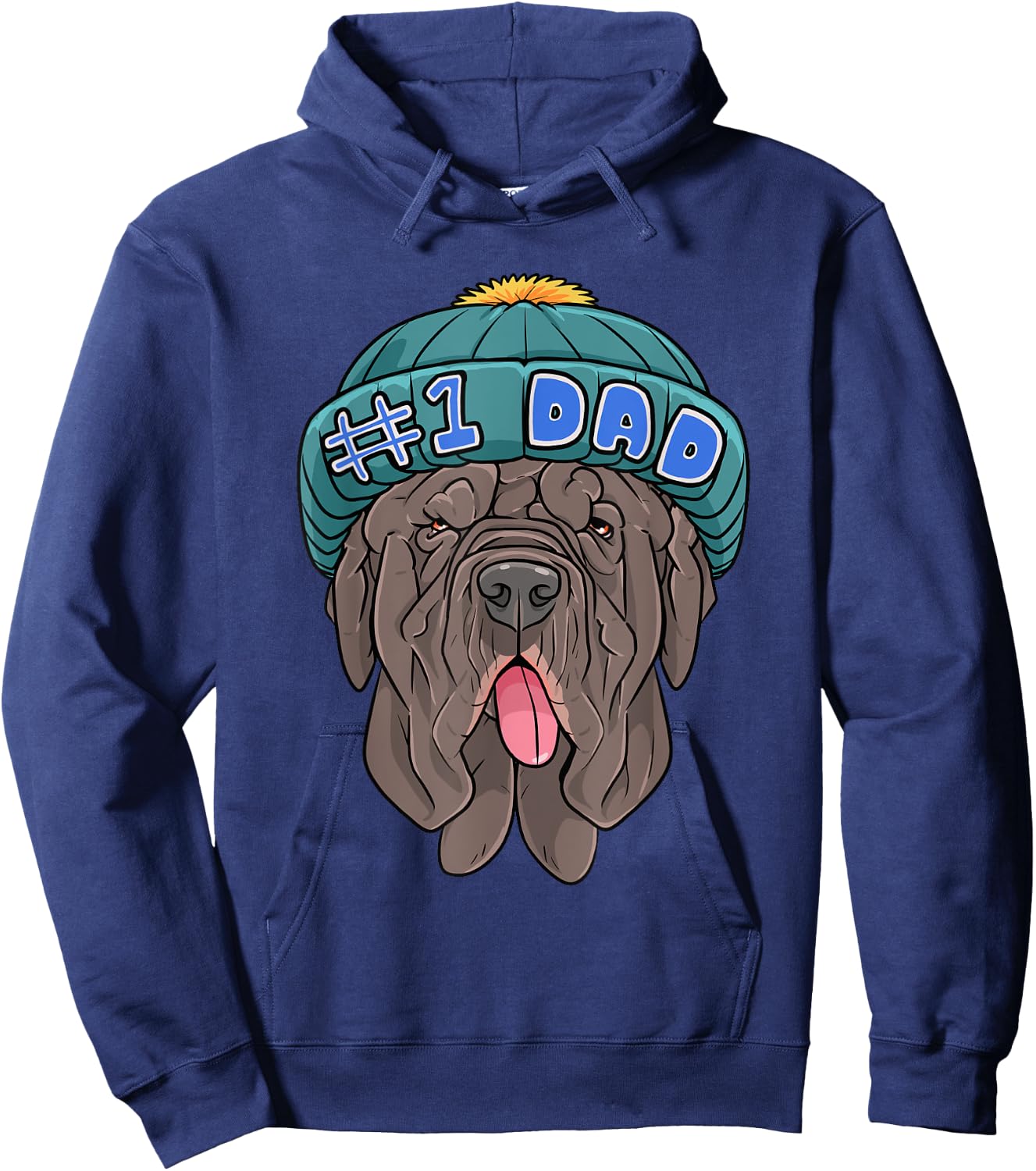 Neapolitan Mastiff #1 Dad Beanie Father's Day Dog Hoodie - Hoodie | Navy