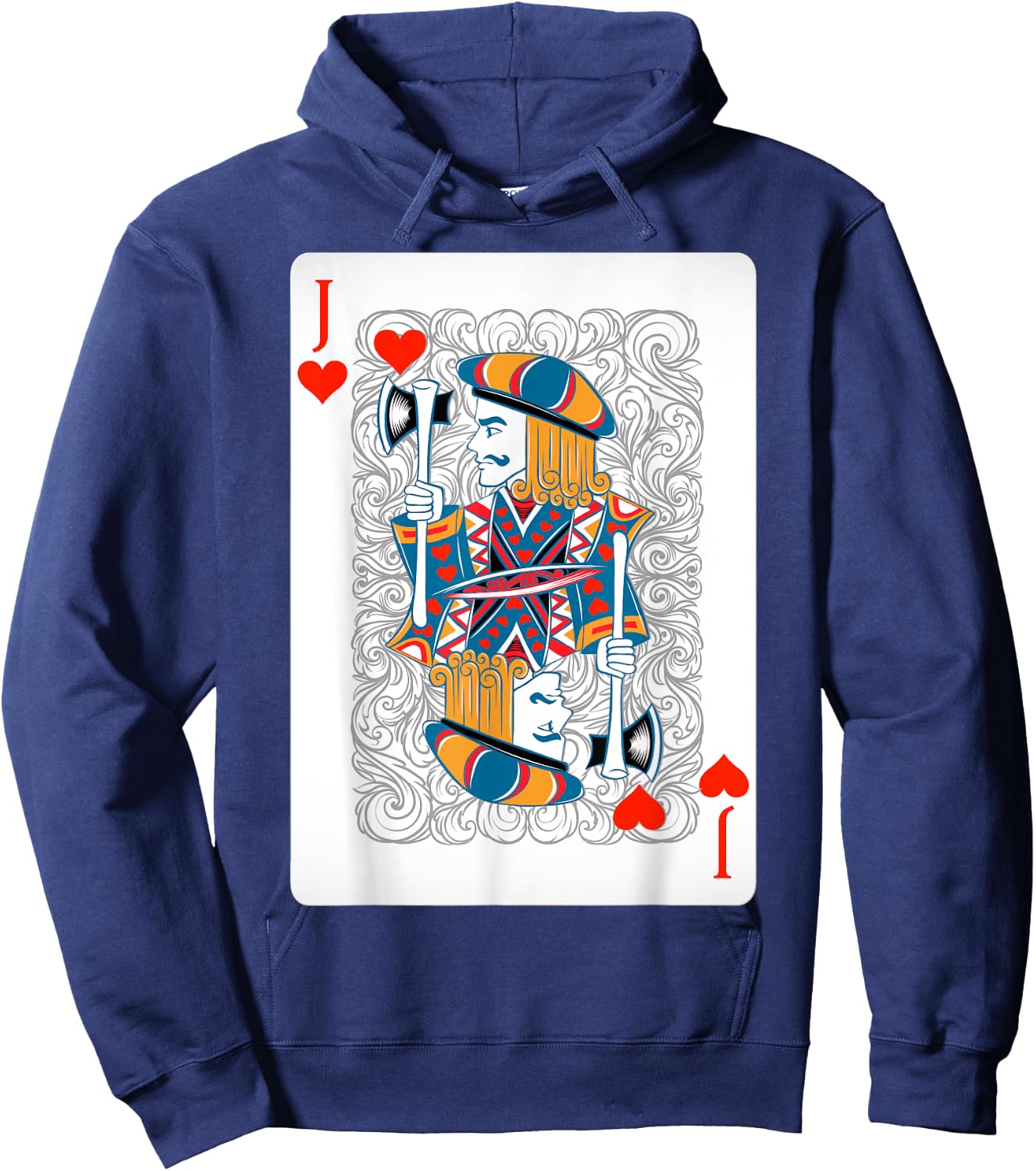 Jack Of Hearts Playing Cards Shirt Easy Halloween Costume Hoodie - Hoodie | Navy