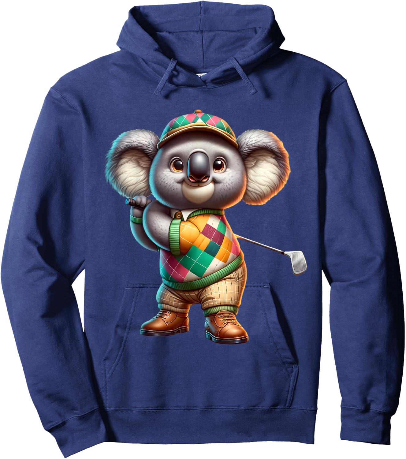 Cute Koala Play Golf Golfer Golfing Sport Men Women Kids Hoodie - Hoodie | Navy