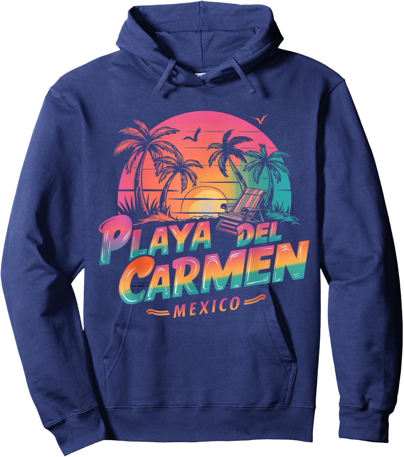 Playa Del Carmen Mexico Sunset beach Souvenir Vacation Hoodie - Hoodie | Navy