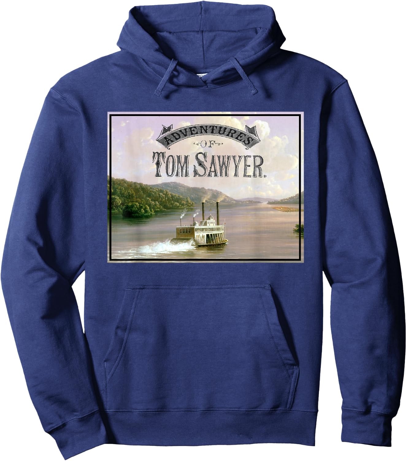 Tom Sawyer Adventures - Mississippi River Landscape Hoodie - Hoodie | Navy