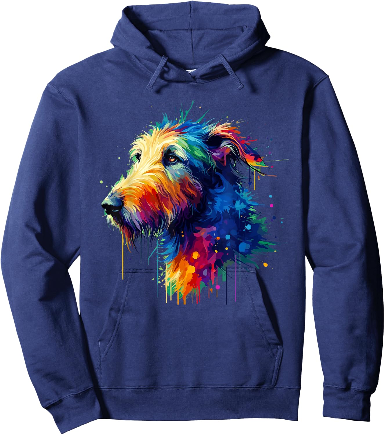 Colorful Splash Art Irish Wolfhound Hoodie - Hoodie | Navy