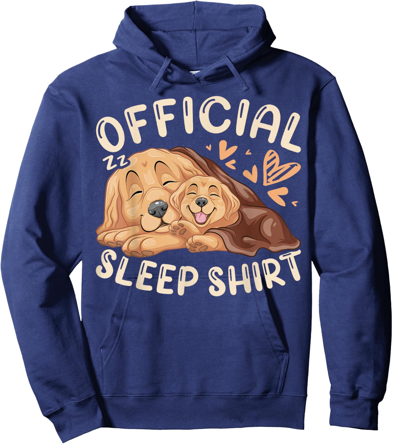 Official Sleep Shirt, Golden Retriever with Puppy Hoodie - Hoodie | Navy