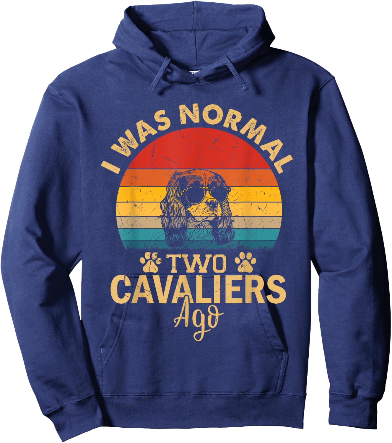 Cavalier Dog Lovers Gifts I Was Normal Two Cavaliers Ago Dog Women Kids Hoodie - Hoodie | Navy
