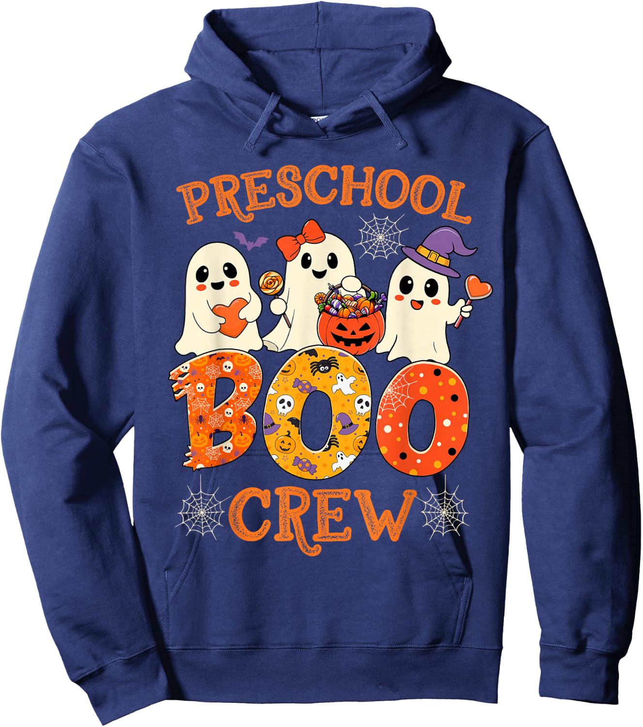 Preschool Boo Crew Funny Halloween Costume for Teacher Kids Hoodie - Hoodie | Navy
