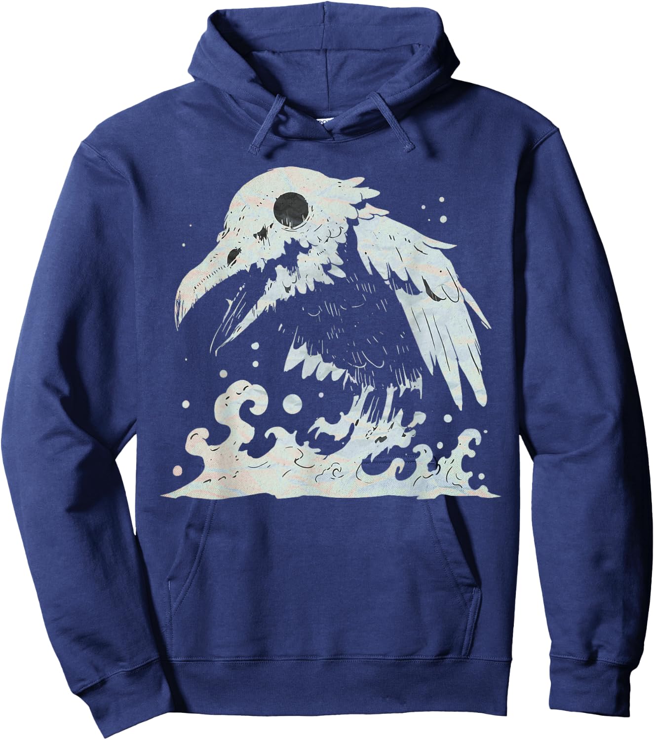 Avian Pastel Goth Bird Lover Halloween Spooky Corvid Crow Hoodie - Hoodie | Navy