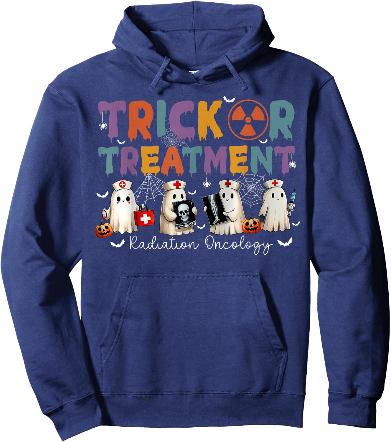 Trick Or Treatment Radiation Oncology Halloween Rad Therapy Hoodie - Hoodie | Navy