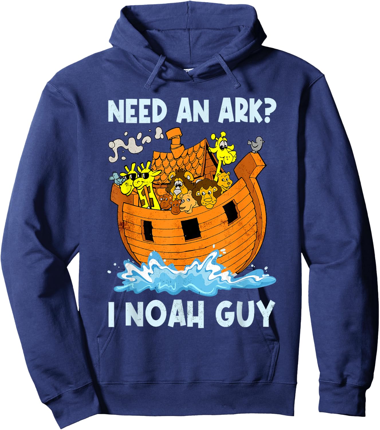 Need An Ark I Noah Guy Retro Christian Religion Bible Verse Hoodie - Hoodie | Navy