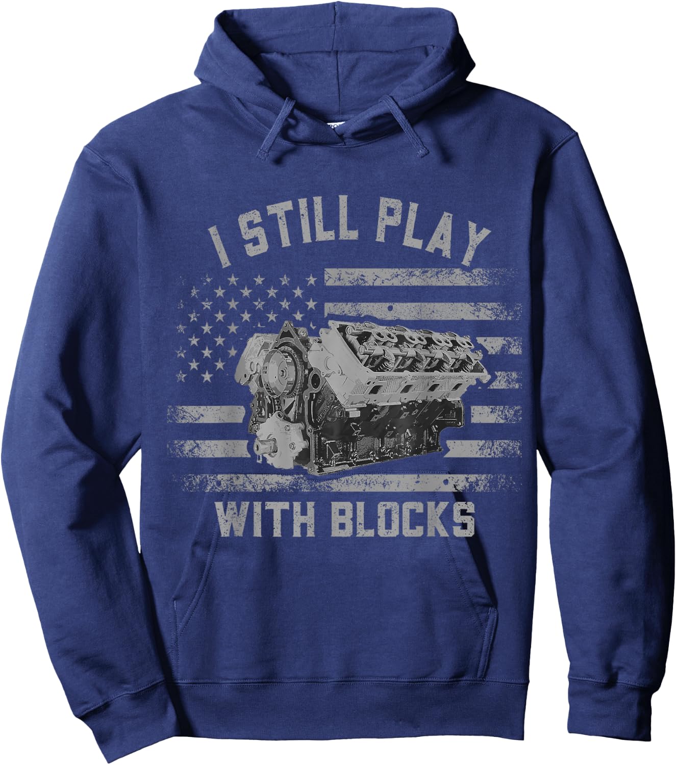 Mechanic I Still Play With Blocks Funny Car Engine Men Women Hoodie - Hoodie | Navy