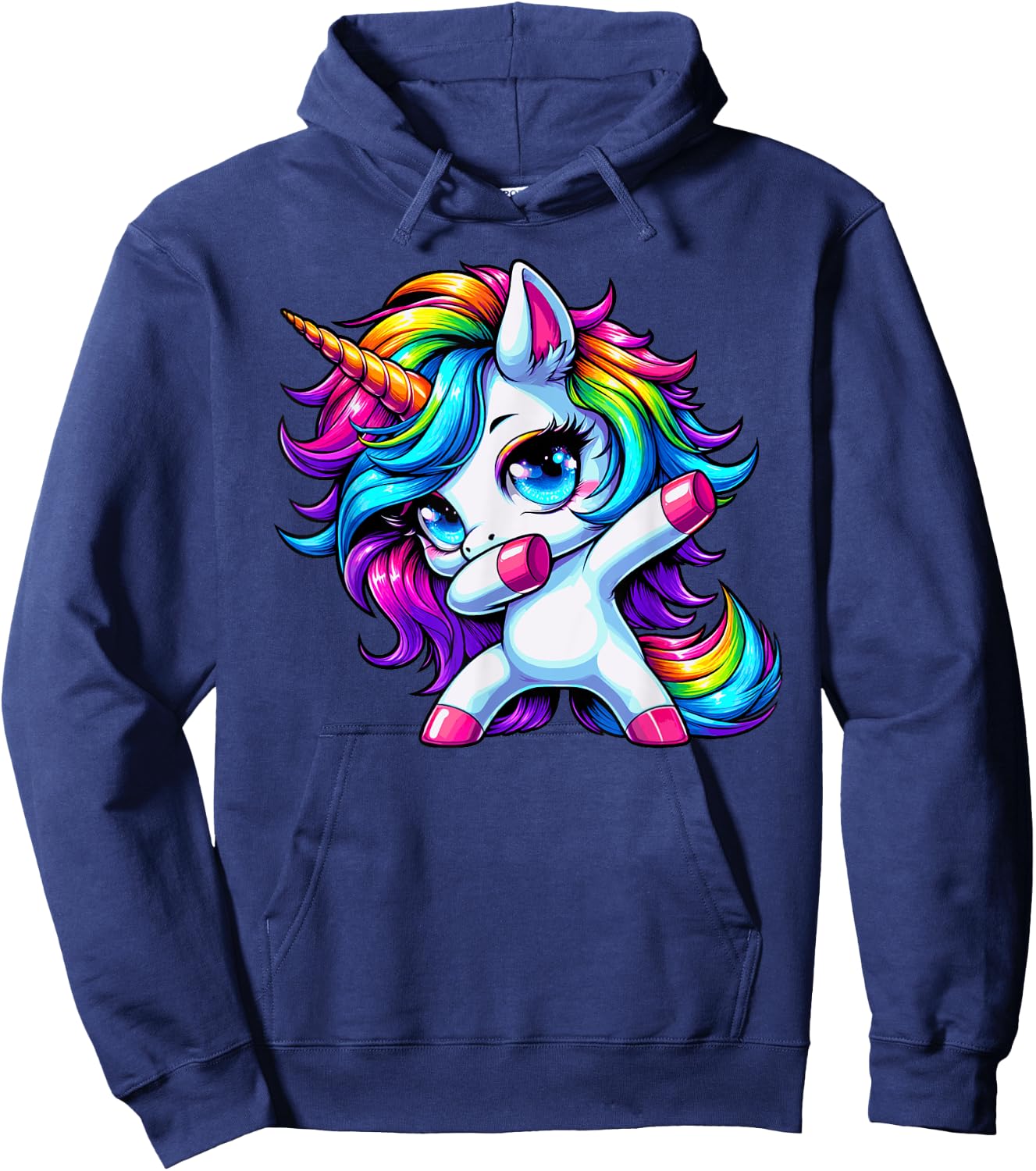 Dabbing Unicorn Girls Kids Women Rainbow Cute Unicorn Dab Hoodie - Hoodie | Navy