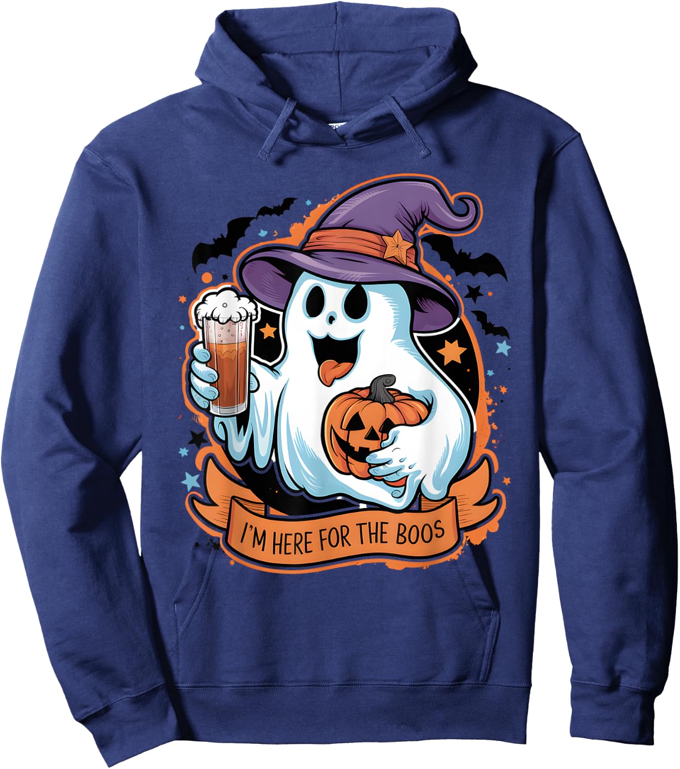 Funny Halloween I'm Just Here For The Boos Beer Lover Hoodie - Hoodie | Navy