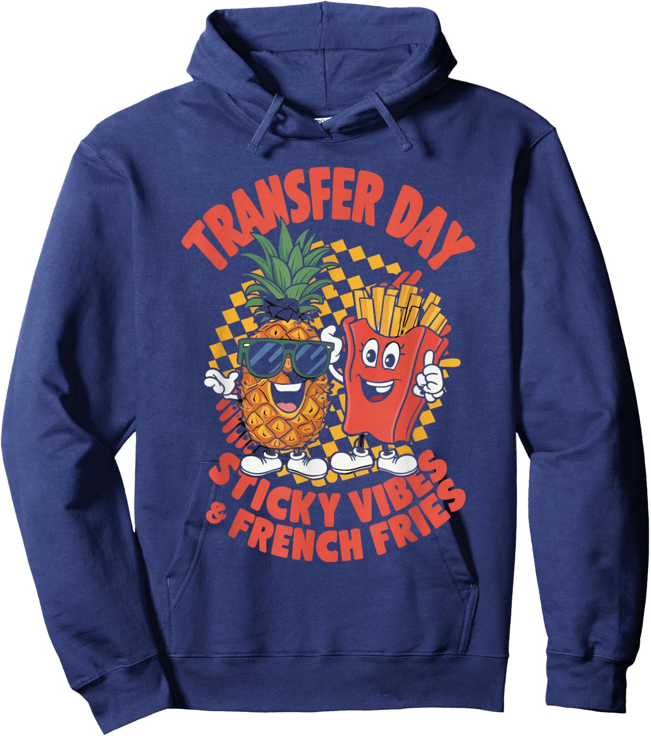 Groovy Transfer Day Sticky Vibes IVF Couple Embryo Hoodie - Hoodie | Navy