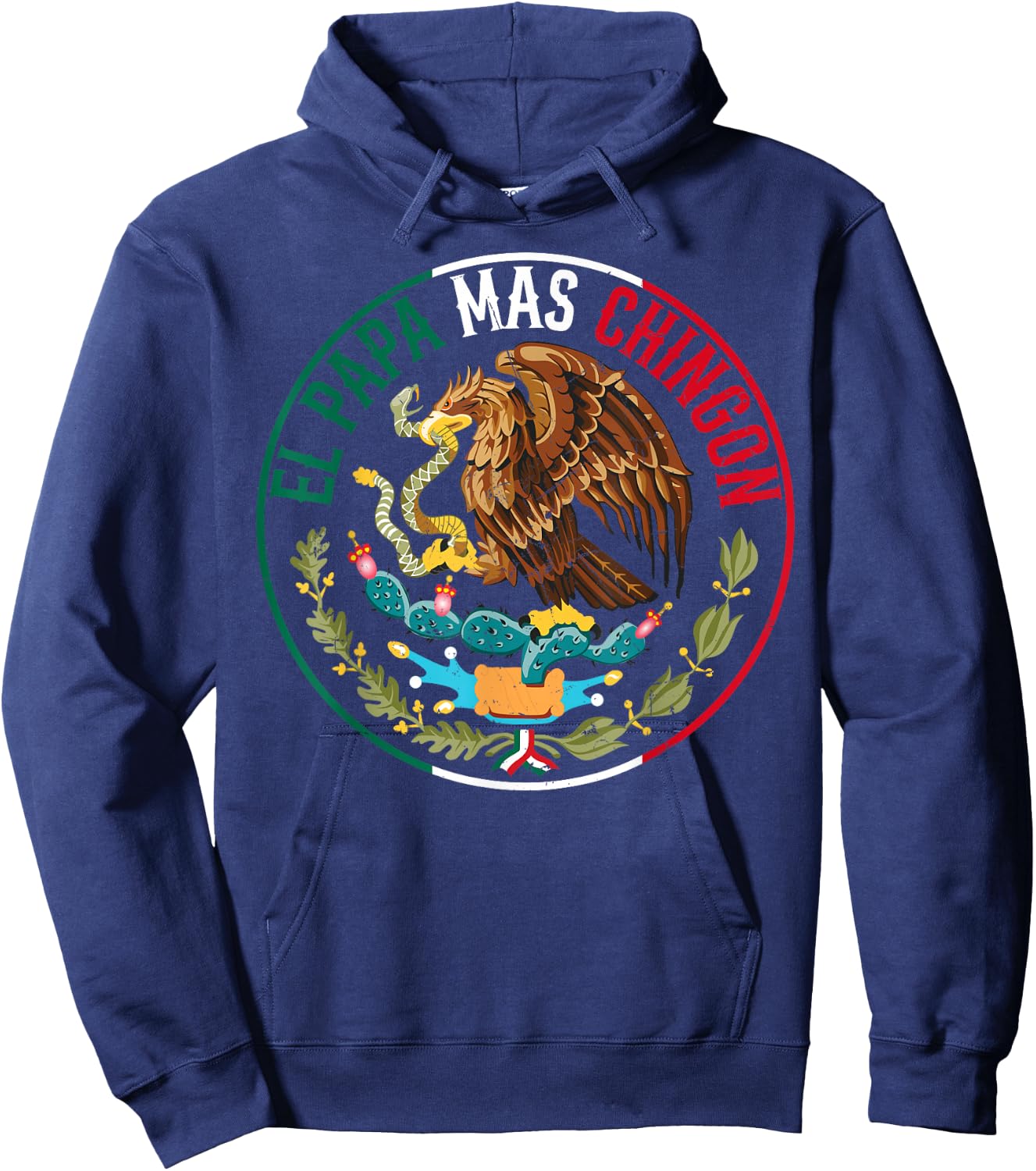 Father's Day El Papa Mas Chingon Funny Mexican Dad Spanish Hoodie - Hoodie | Navy