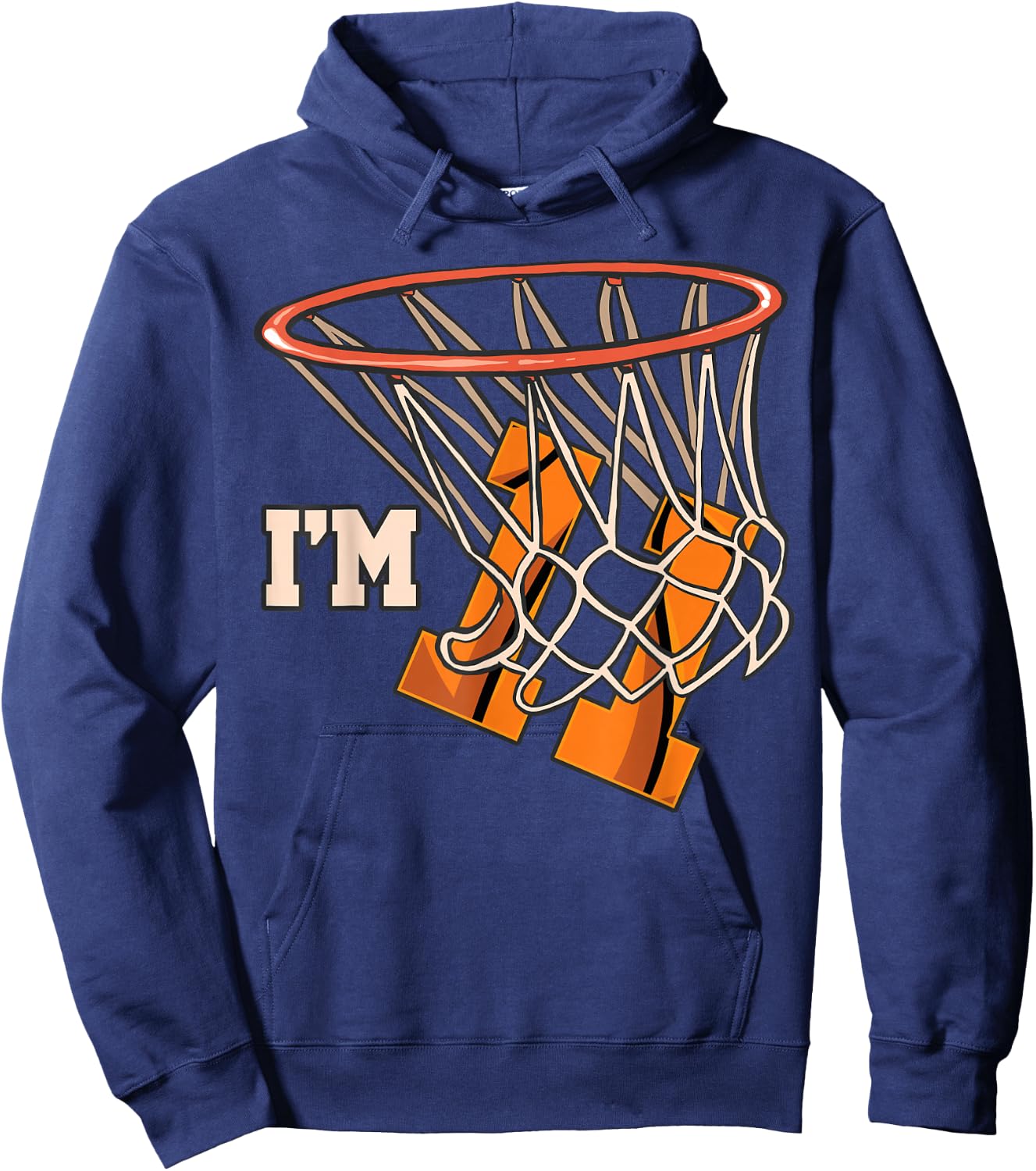 I'm 11 Basketball Theme Birthday Party Celebration 11th Hoodie - Hoodie | Navy