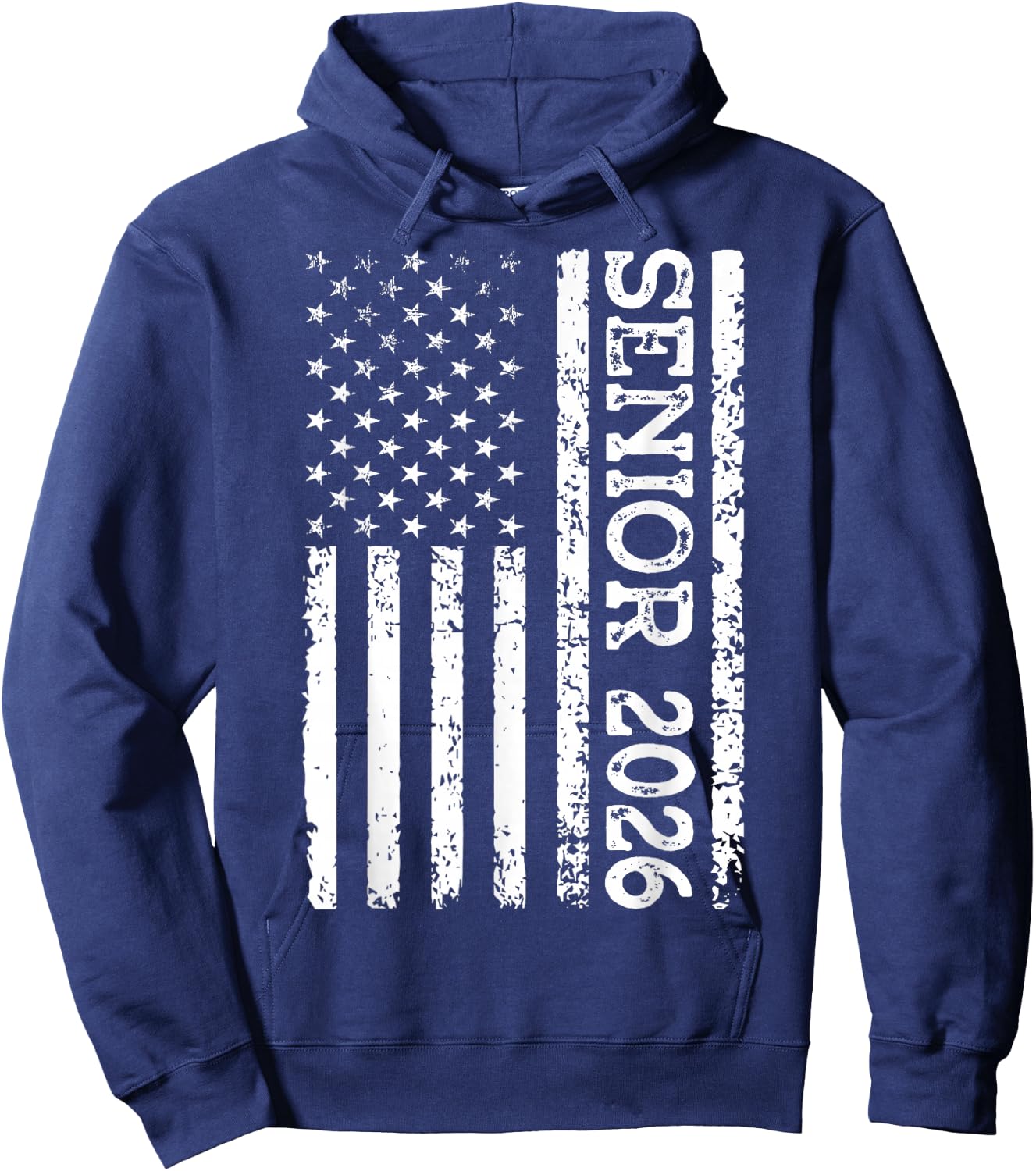 Senior Class of 2026 Patriotic American USA Flag Graduation Hoodie - Hoodie | Navy