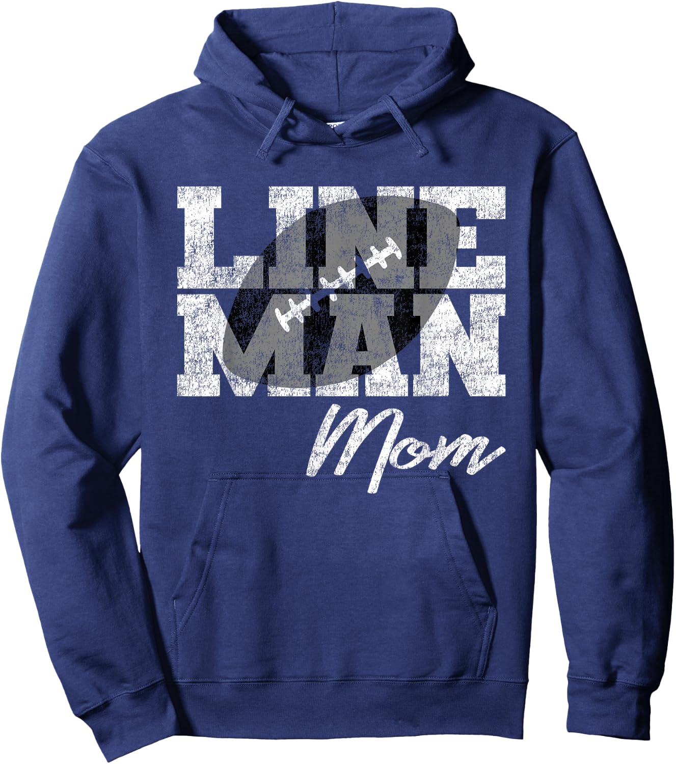 Lineman Mom - Football Player Matching Family Hoodie - Hoodie | Navy