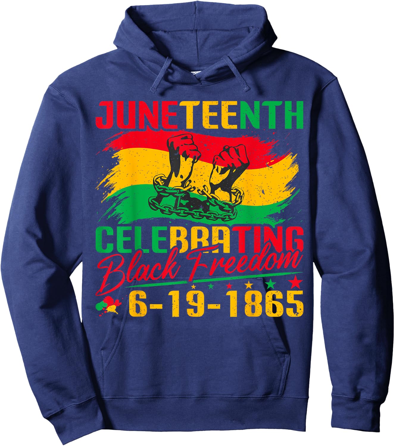 Juneteenth Celebrating Black Freedom 1865 African Women Men Hoodie - Hoodie | Navy