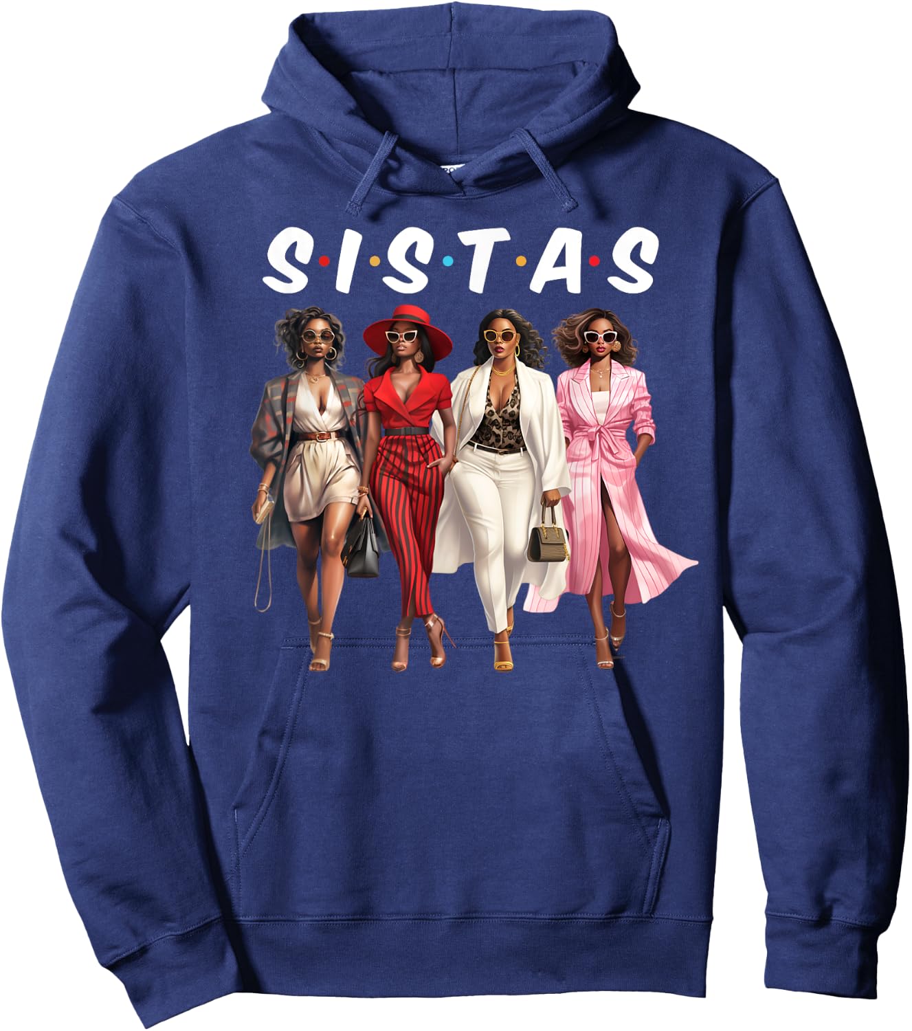 Sistas Black Girl Together African American Women Girls Trip Hoodie - Hoodie | Navy