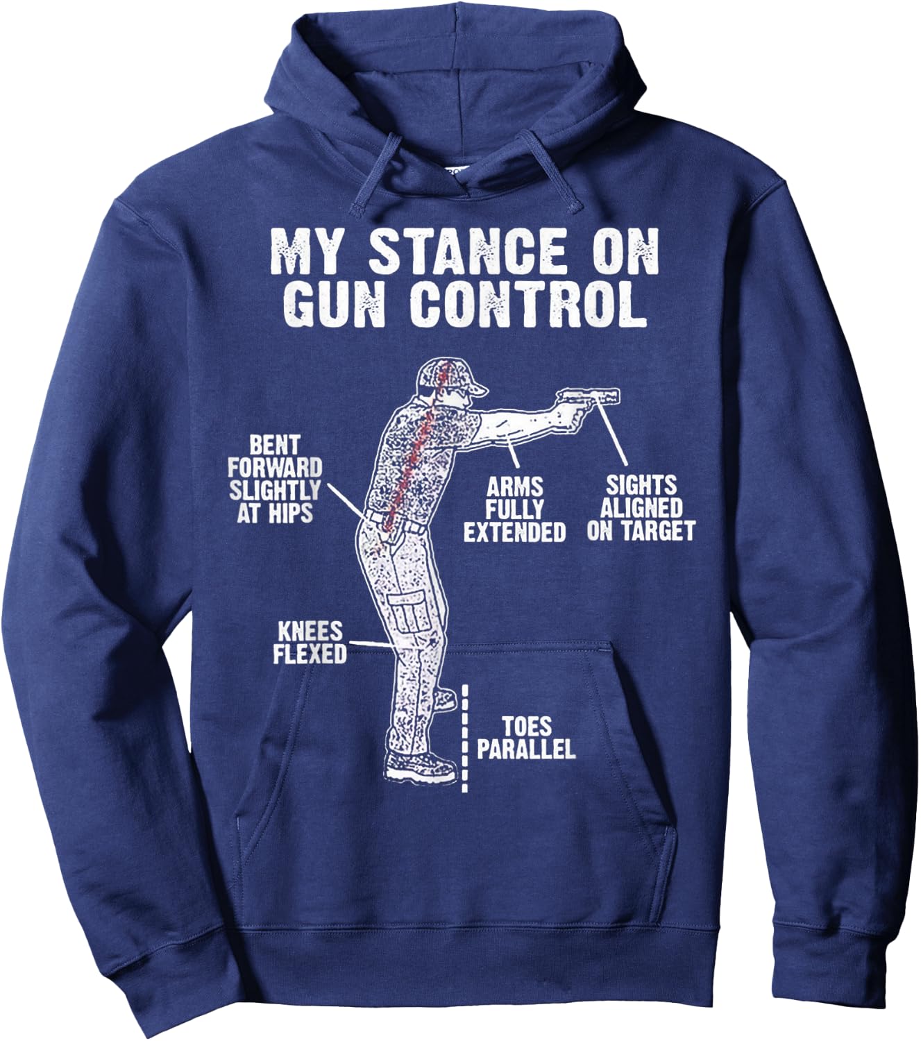 My Stance On Gun Control Hoodie - Hoodie | Navy