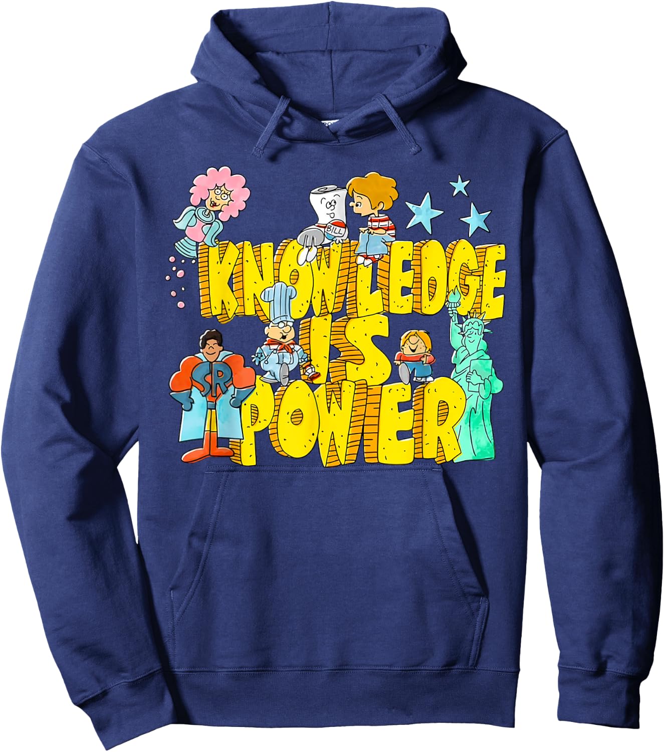 Knowledge Is Power Graphic Kids Humor Teacher Gift Hoodie - Hoodie | Navy