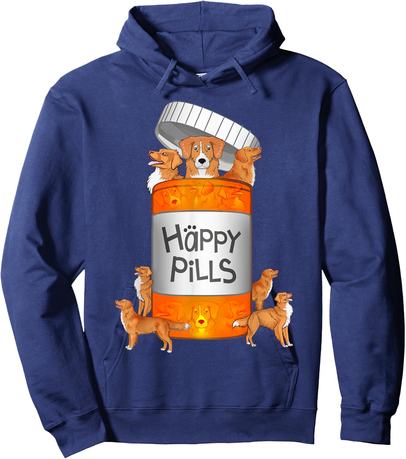 Toller Dog Happy Pills Hoodie - Hoodie | Navy