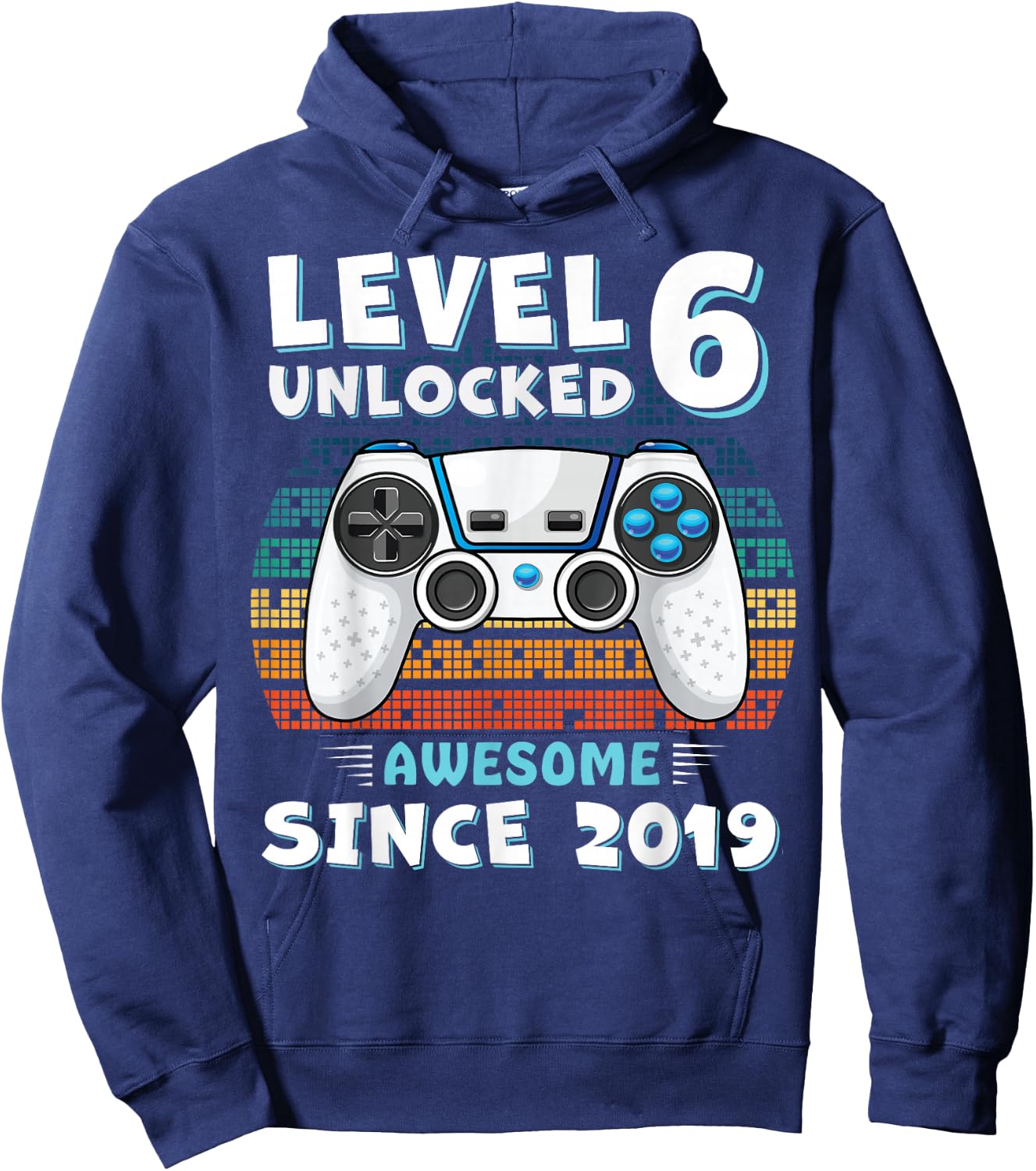 6 Year Old BDay Decorations Son Boy 6yr 2020 6th Birthday Hoodie - Hoodie | Navy