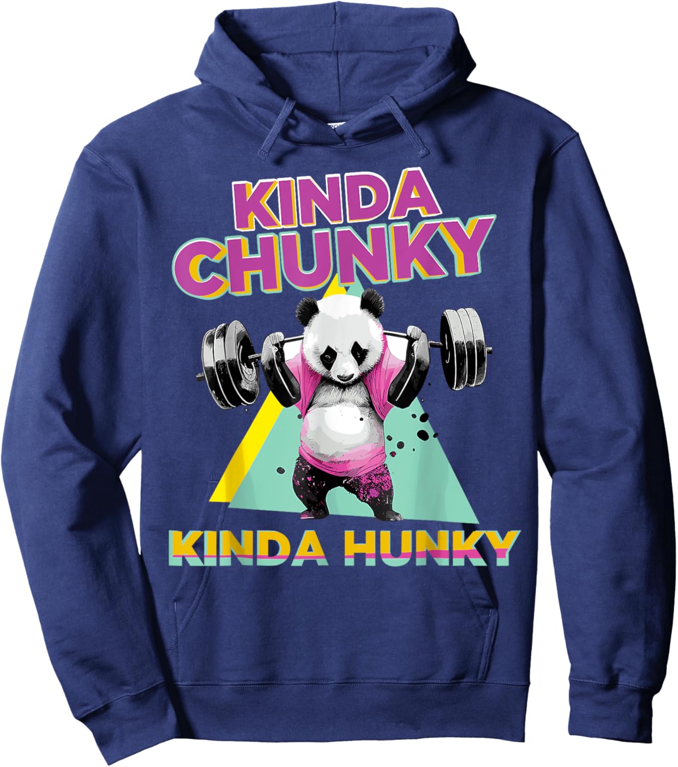 Kinda Chunky Kinda Hunky, Bodybuilding Gym , Small, Black Hoodie - Hoodie | Navy