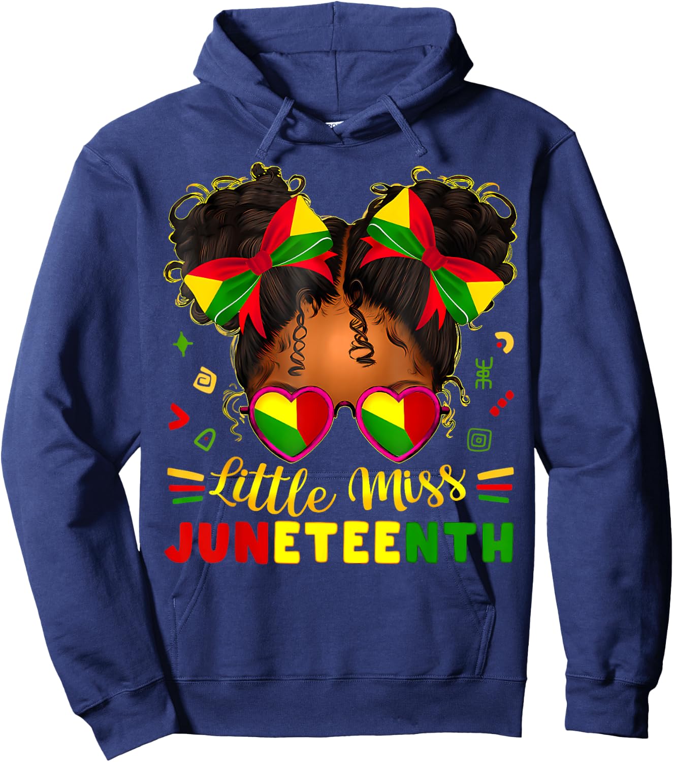 Miss Juneteenth Freedom Black American African Toddler Girl Hoodie - Hoodie | Navy